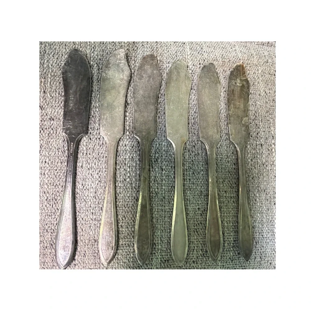 Wm Rogers & Son 1941 Silverplate Butter Spreader Set of 6 Vintage Flat
